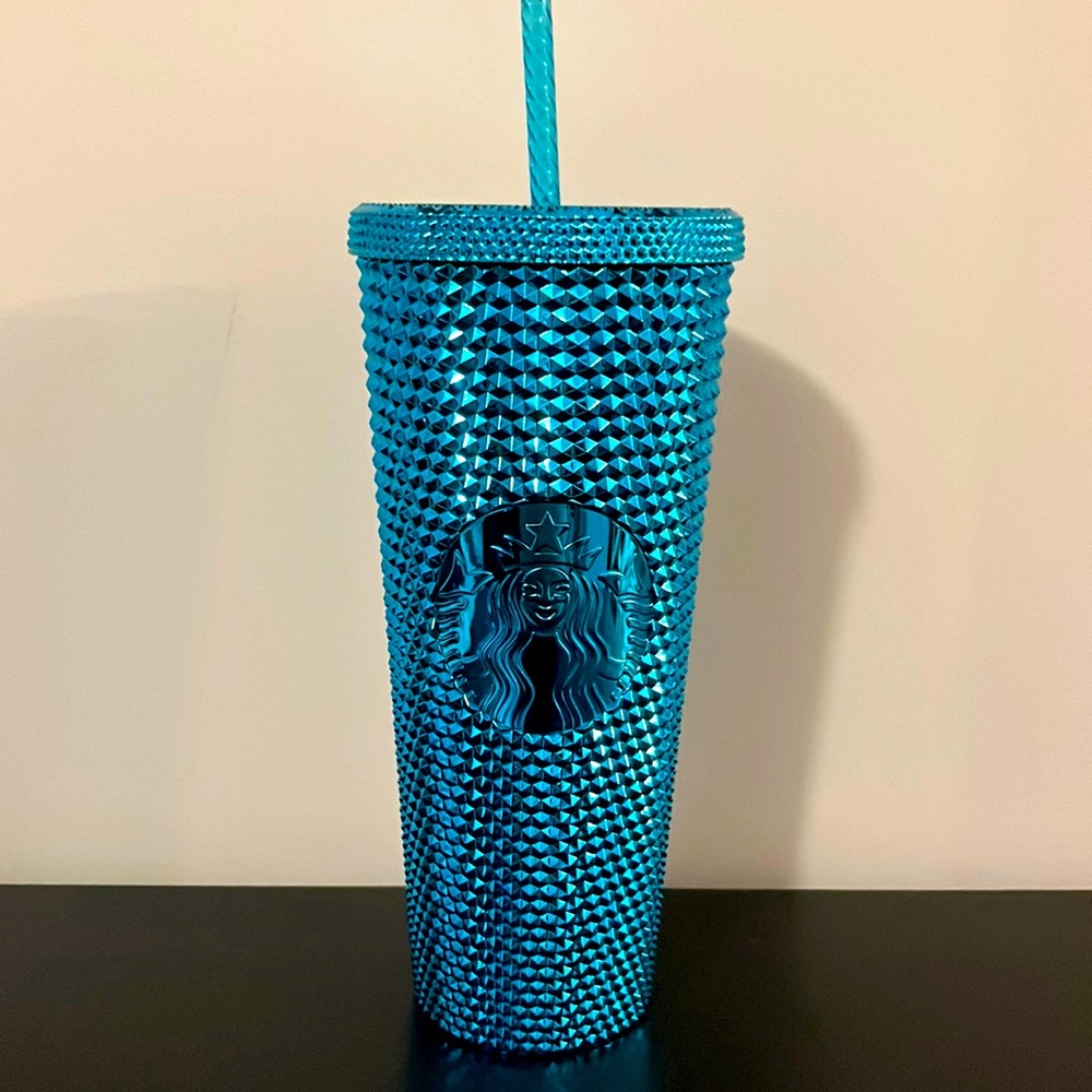 Starbucks Metallic Teal Studded Tumbler with Straw